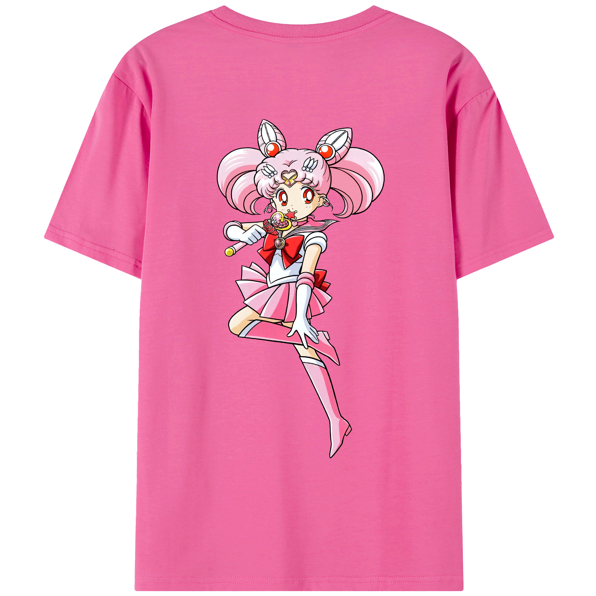 （画像用） 美少女戦士セーラームーン ちびうさ Sailor Moon Chibiusa Tsukino Usagi Small Lady Serenity レディース半袖Tシャツ(バックプリント)